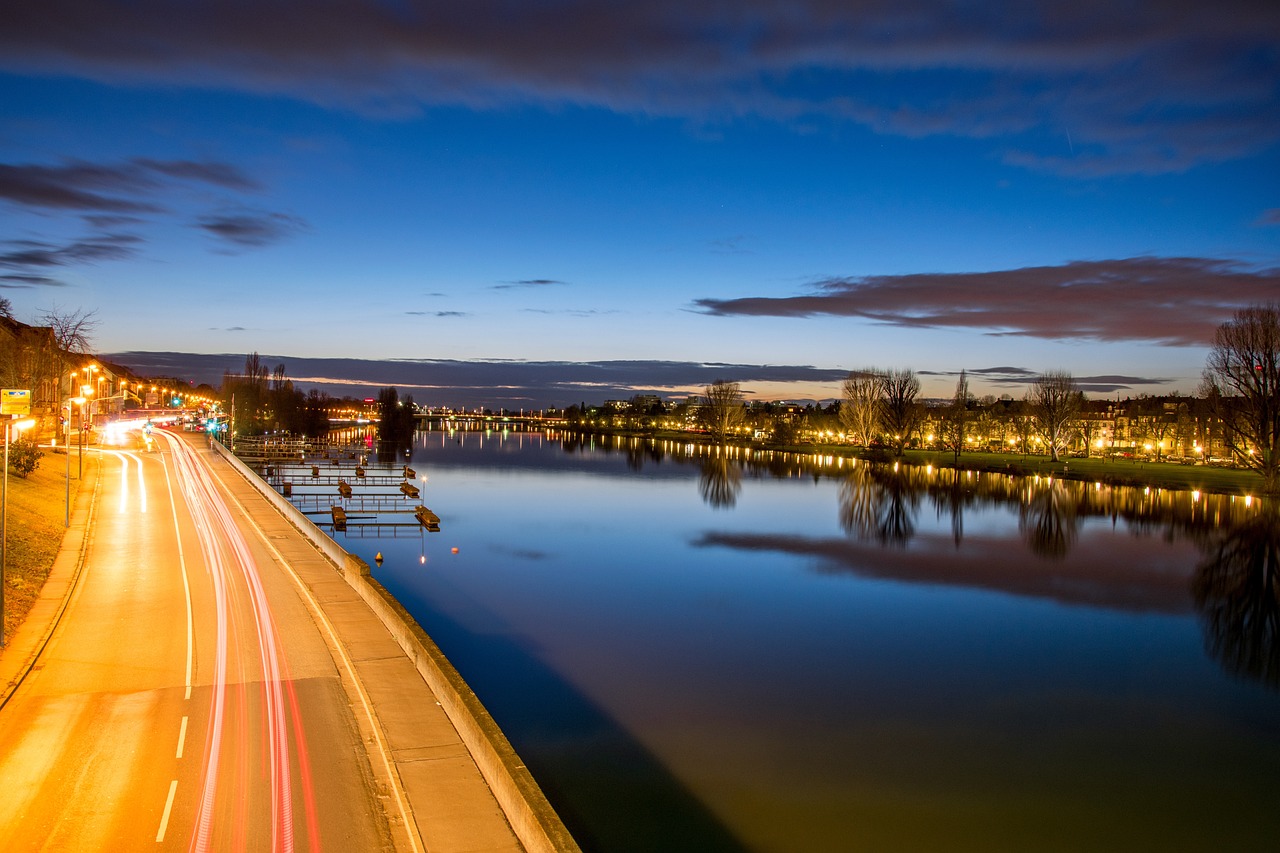 heidelberg, night, reflexion