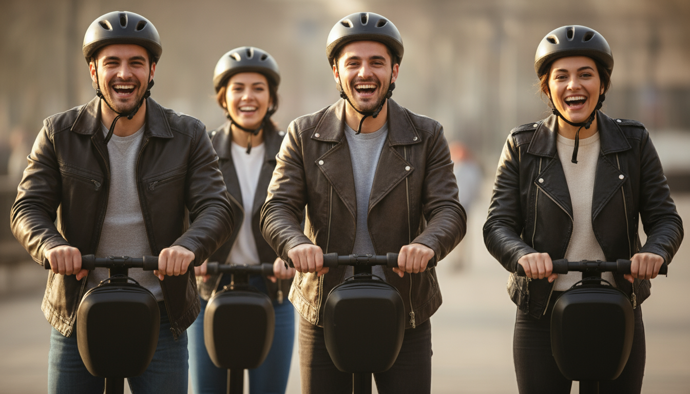 Menschen auf Segway